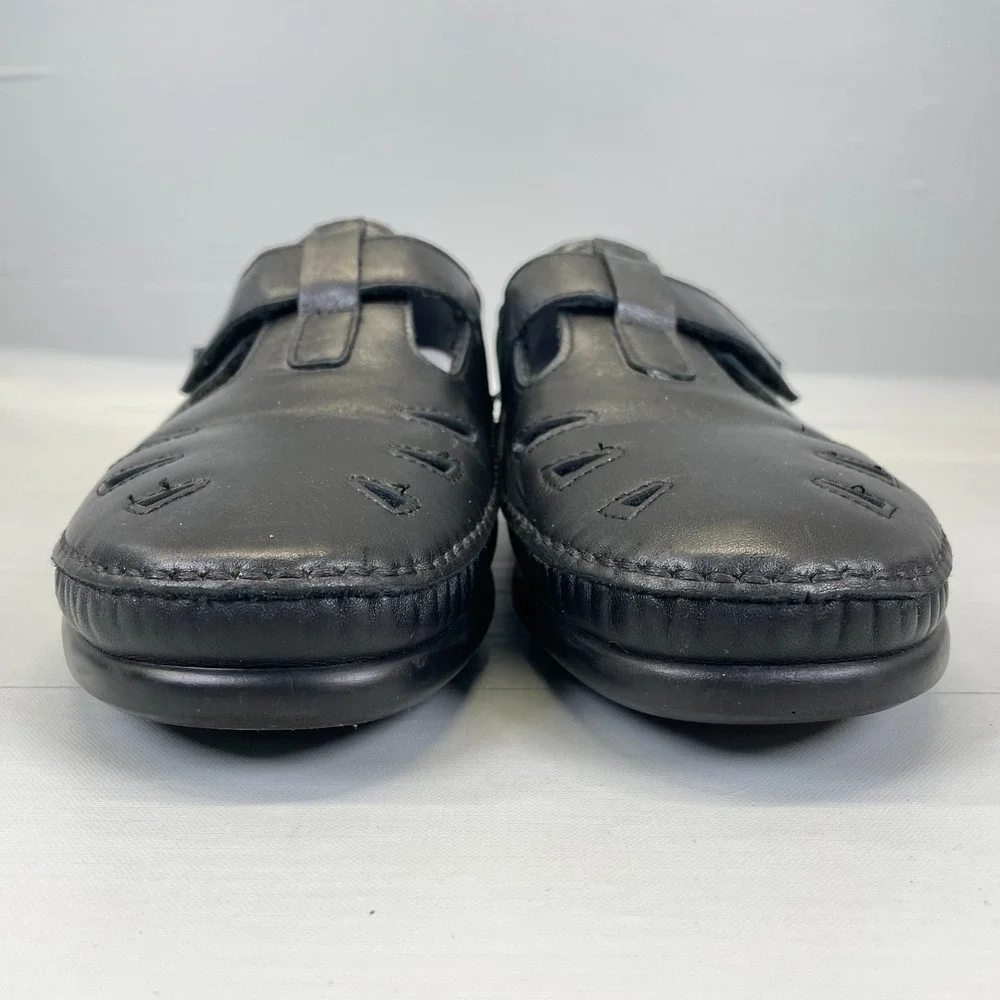 SAS Roamer Shoes Womens Size 9.5 M Black Leather Tripad Comfort Casual Sandals